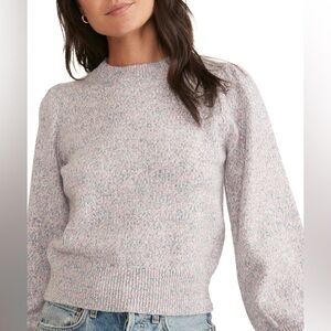 Alma Marled Blouson Sleeve Sweater